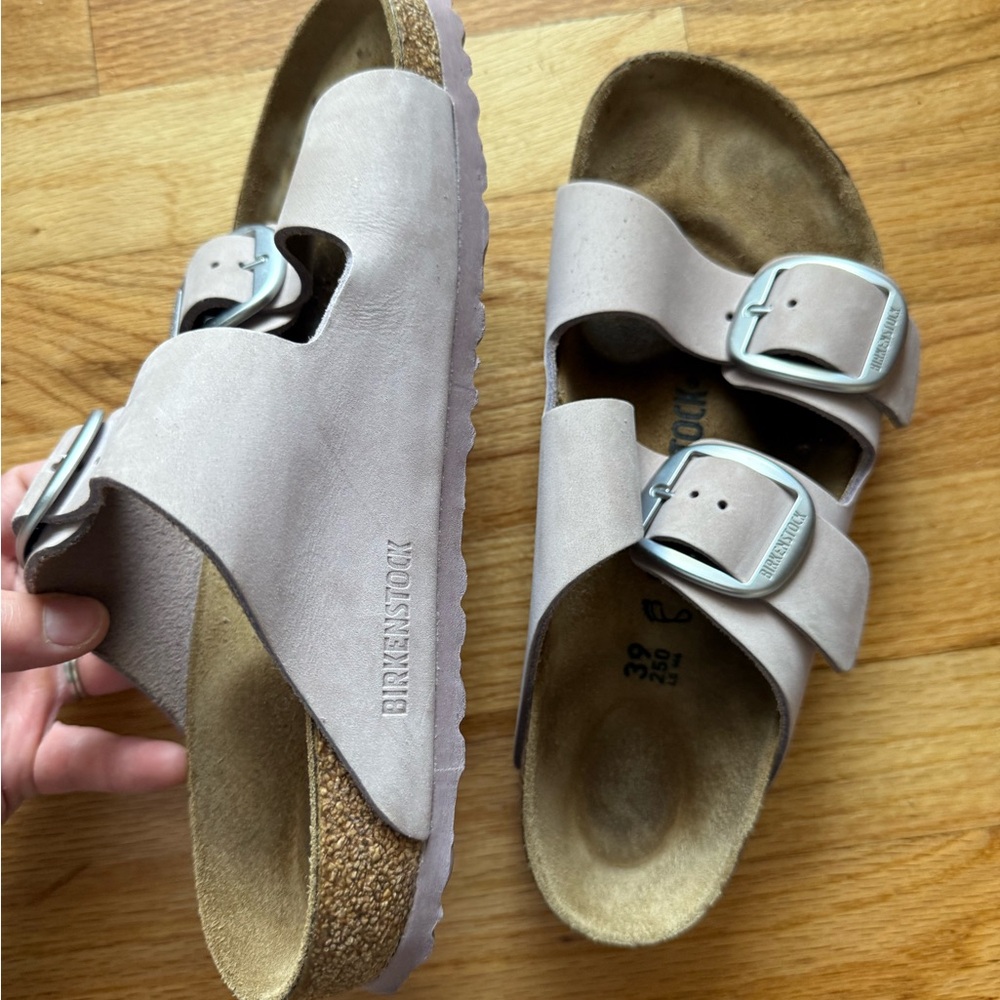 Birkenstock big buckle suede leather purple women’s size 8 regular width